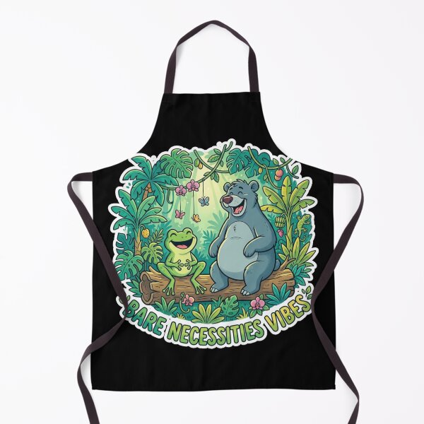 Item preview, Bare Necessities Vibes – Frog & Friendly Jungle Bear Cartoon Art designed and sold by ArtsyExplorer.