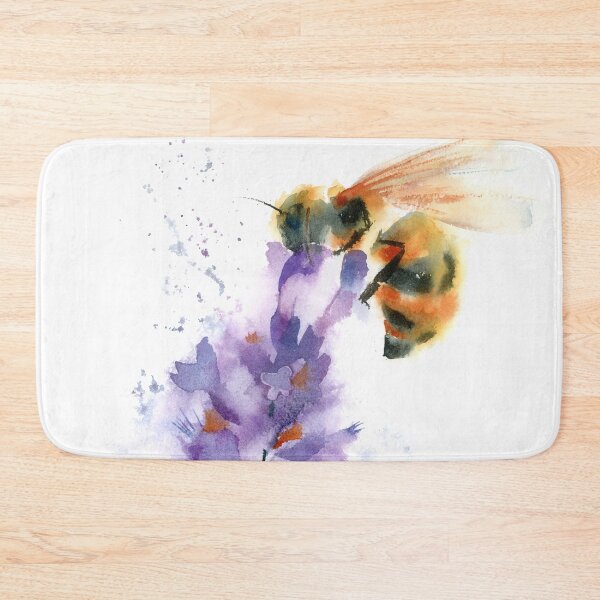 Item preview, Honey bee on purple flower designed and sold by PaintsPassion.