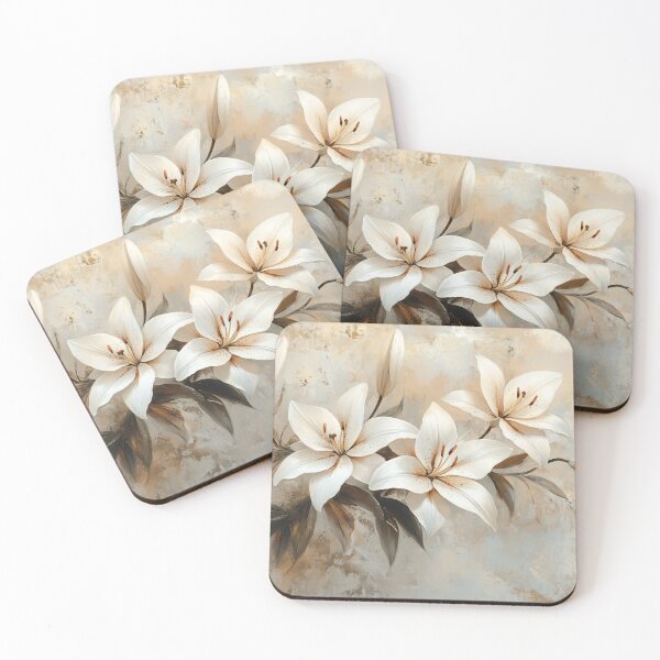 Item preview, Elegant Lilies in Neutral Tones designed and sold by daila70.