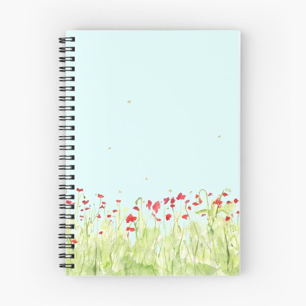 Item preview, Red Poppy Field Watercolor with Dragonflies designed and sold by FaireWaveArt.