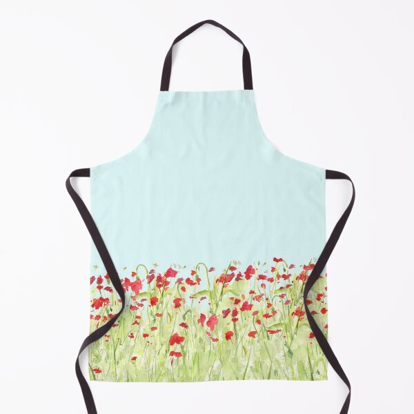 Item preview, Red Poppy Field Watercolor with Dragonflies designed and sold by FaireWaveArt.