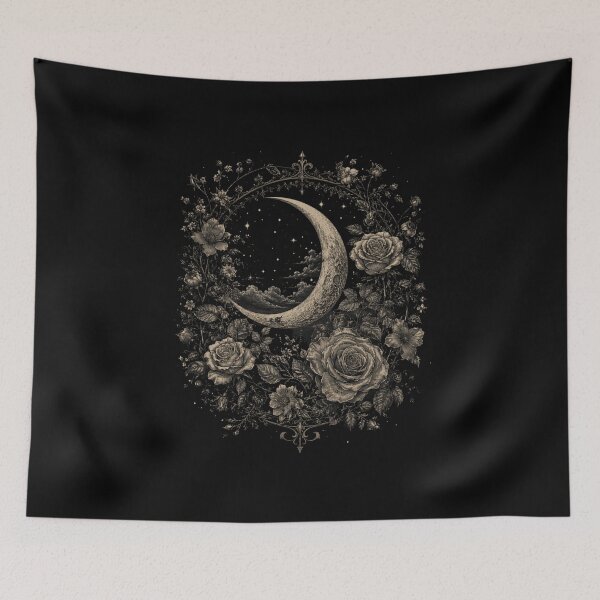 Item preview, Lunar Garden Shirt Celestial Floral Gothic Botanical Tee designed and sold by maxiprom.