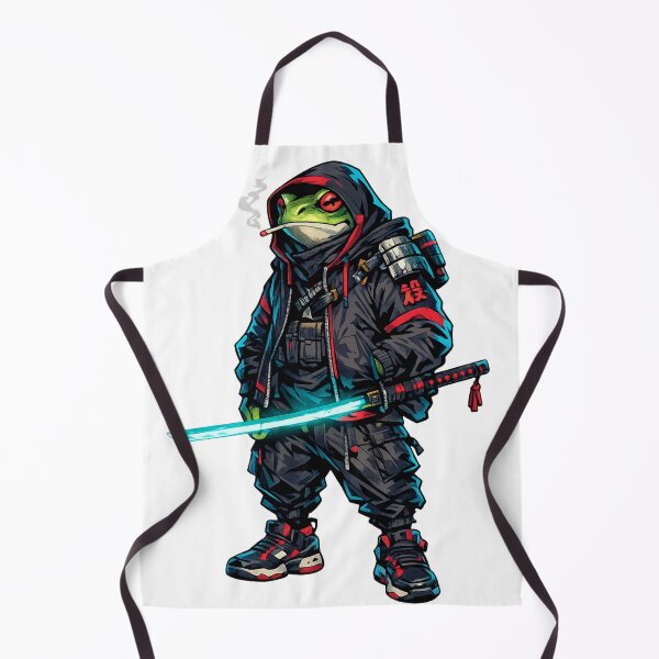 Item preview, Cyberpunk Frog Samurai Warrior | Neon Streetwear Graphic Design designed and sold by LevelUpReads.