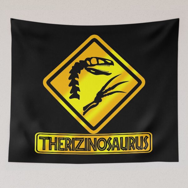 Item preview, Therizinosaurus Crossing – Prehistoric Fossil Warning Sign designed and sold by Grimtech Workshop.