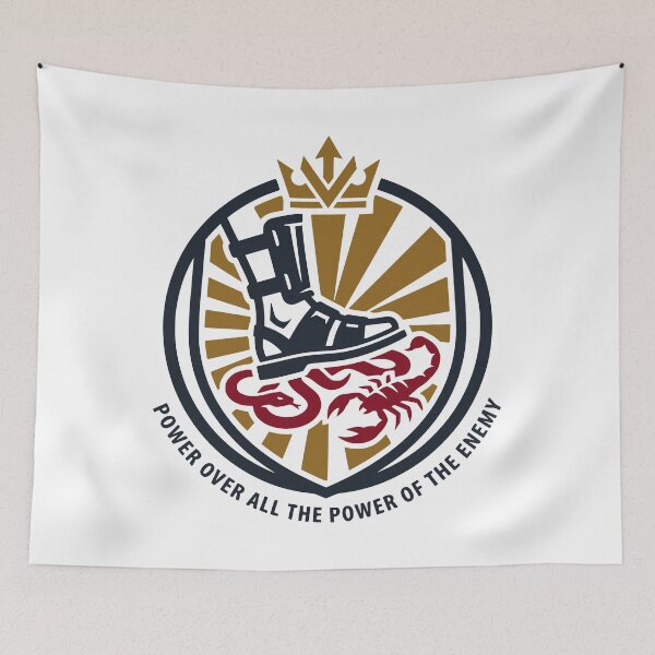 Item preview, Christian Warrior Boot Crushing Serpent and Scorpion Emblem designed and sold by FunFitLife Studio.