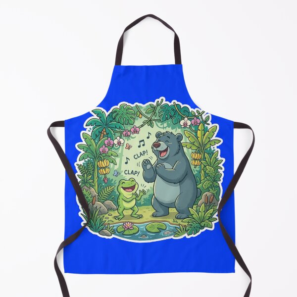 Item preview, Jungle Jam Frog & Bear – Fun Tropical Cartoon Dance Party designed and sold by ArtsyExplorer.