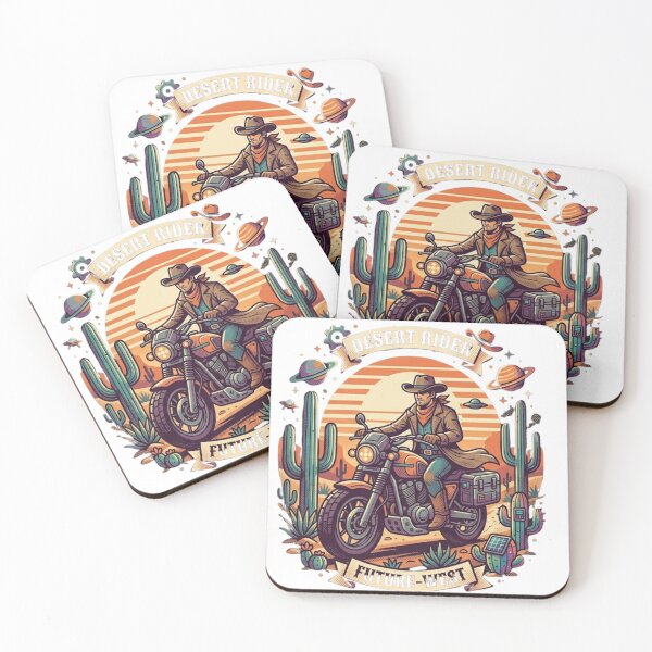 Item preview, Desert Rider Cowboy Motorcycle Graphic designed and sold by LevelUpReads.
