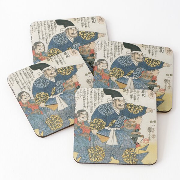 Item preview, Samurai Takigawa Ichimasu with Chasen: Utagawa Kuniyoshi Ukiyo-e Print designed and sold by vekotpu.