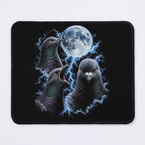 Item preview, Funny Storm Pigeons Howling at the Moon designed and sold by wishtopia.