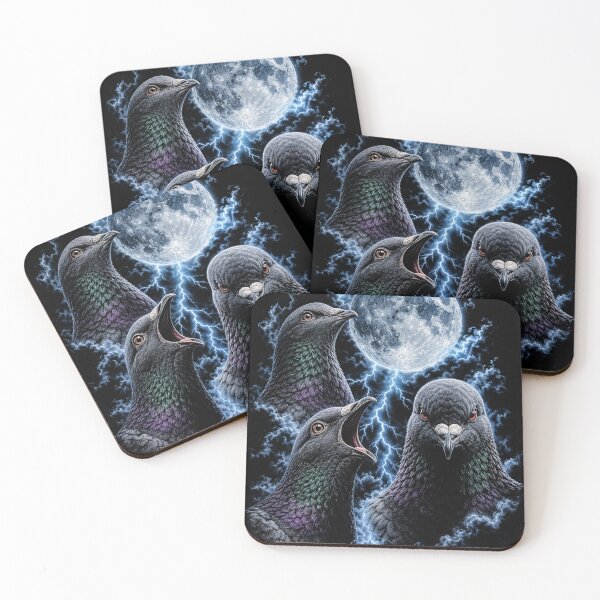Item preview, Funny Storm Pigeons Howling at the Moon designed and sold by wishtopia.