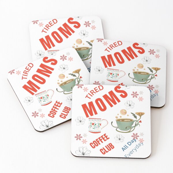 Item preview, Tired Moms Coffee Club – Cute Floral Coffee Lover Design for Moms | Cozy Aesthetic Retro Mom Life Graphic Tee designed and sold by GloboStyle Design .