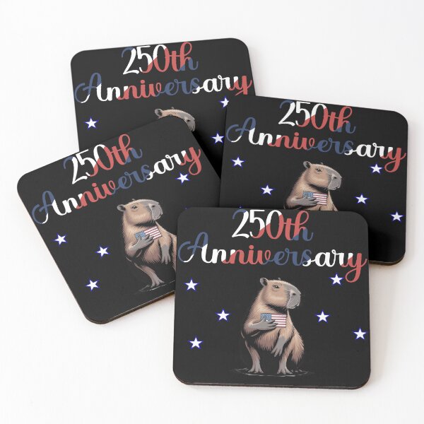 Item preview, Cute Capybara America 250th Anniversary Patriotic USA Flag Aesthetic designed and sold by FIREDesignsPOD.