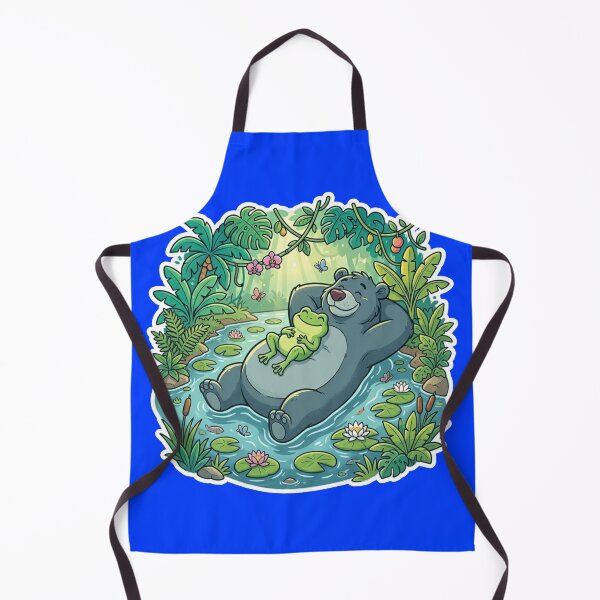 Item preview, Jungle River Frog & Bear – Cozy Tropical Adventure Cartoon Art designed and sold by ArtsyExplorer.
