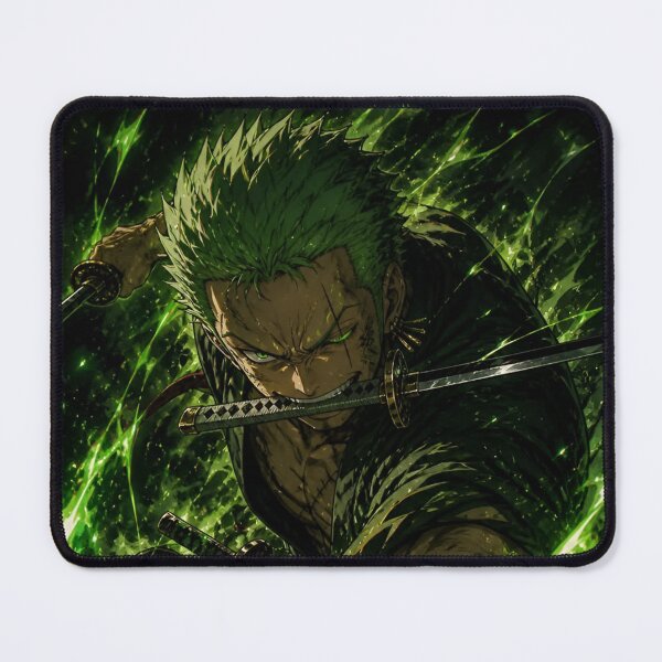 Item preview, Three Sword Demon Warrior Anime Art | Green Aura Samurai Fighter | Dark Fantasy Manga Style designed and sold by Dyan4.