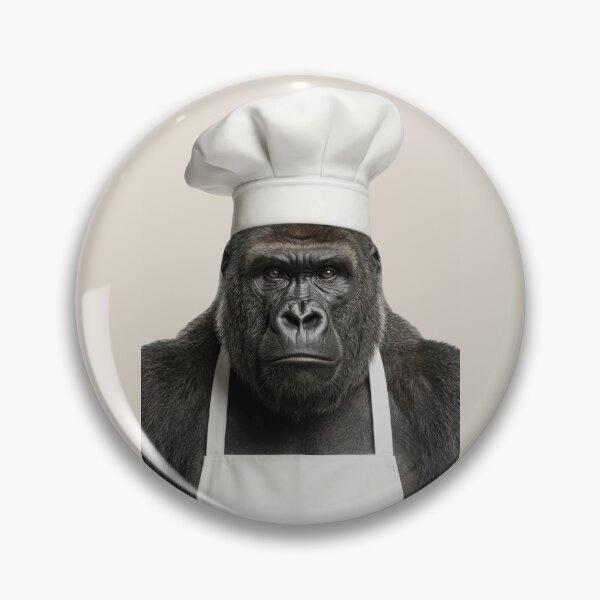 Item preview, Funny Gorilla Chef Realistic Animal Cooking Humor Art designed and sold by LazyOwlStore.