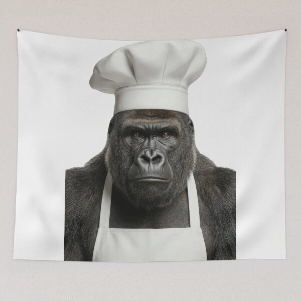 Item preview, Funny Gorilla Chef Realistic Animal Cooking Humor Art designed and sold by LazyOwlStore.