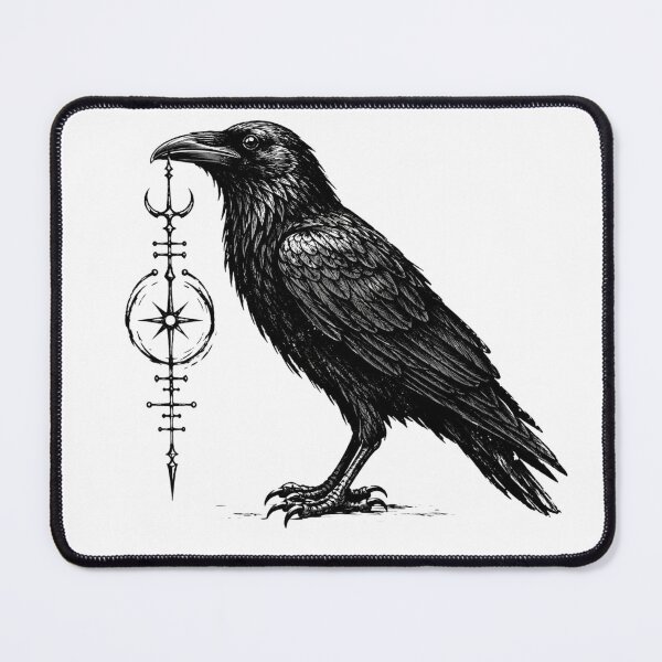 Item preview, Dark Raven Occult Symbol Gothic Minimalist T-Shirt Design | Black Crow Streetwear Graphic designed and sold by Sarvionstudio.