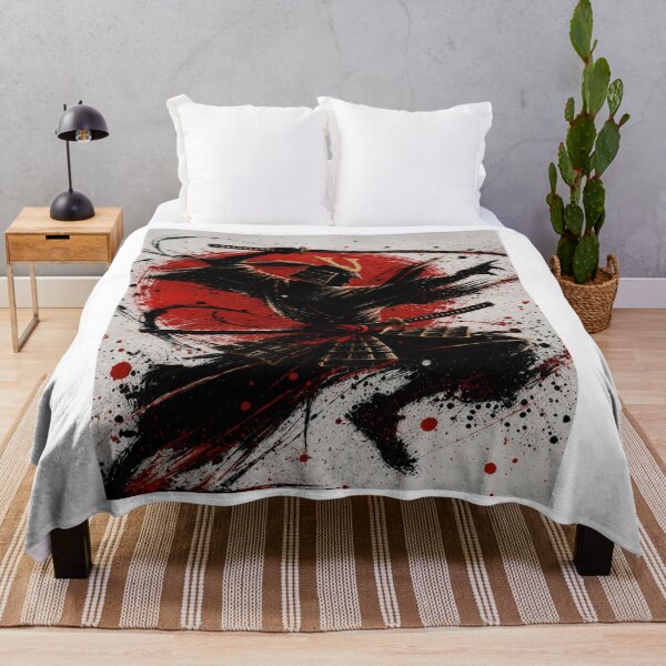 Item preview, Crimson Shadow Samurai Ink Art designed and sold by ZenOtaku Lab.