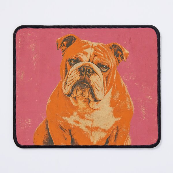 Item preview, Retro Bulldog — Coral Background with Vintage Orange Bulldog designed and sold by Jandedan.