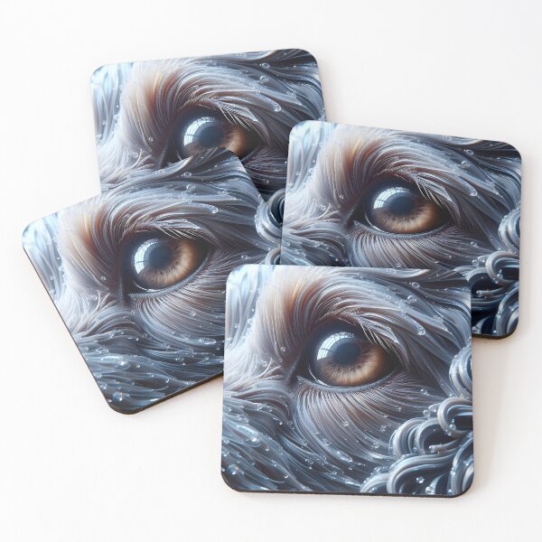 Item preview, Canine eye with wet textures - Cool tones designed and sold by davidromapixel.