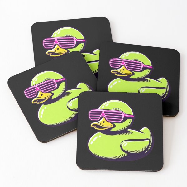Item preview, Neon Rubber Duck Shutter Shades Retro Synthwave designed and sold by PixelQ.