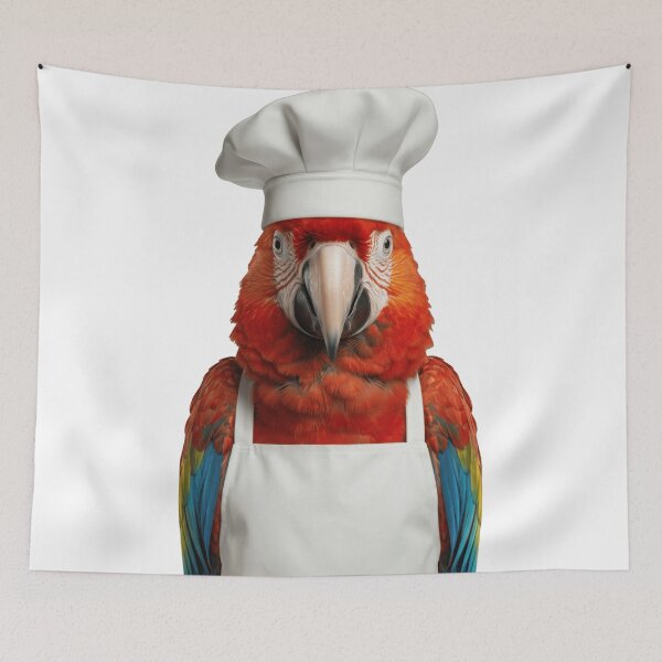 Item preview, Funny Macaw Parrot Chef Realistic Animal Cooking Humor Art designed and sold by LazyOwlStore.