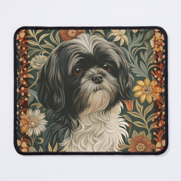 Item preview, Victorian Shih Tzu Dog William Morris Style Floral designed and sold by AntiqueImages.
