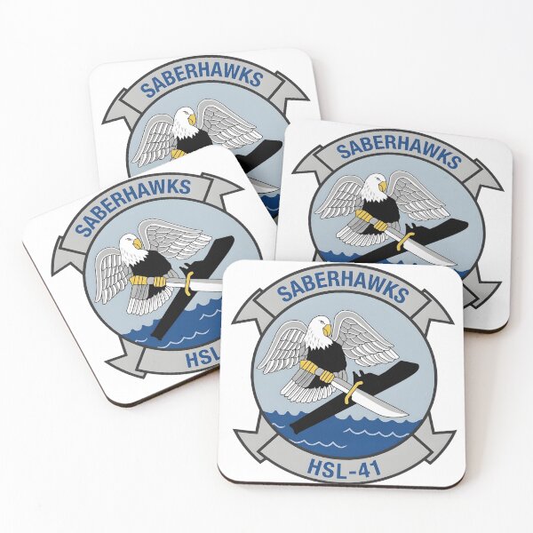 Item preview, US Navy Helicopter Anti-Submarine Squadron Light 41 (HSL-41) "Saberhawks" Insignia designed and sold by CharlieDesings.
