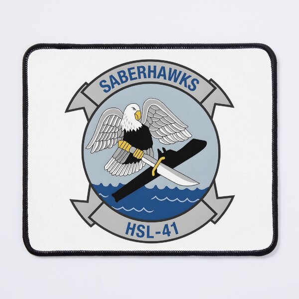 Item preview, US Navy Helicopter Anti-Submarine Squadron Light 41 (HSL-41) "Saberhawks" Insignia designed and sold by CharlieDesings.