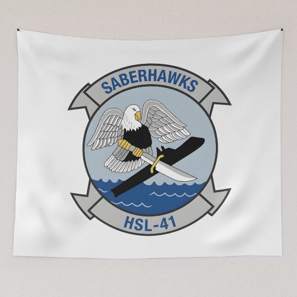 Item preview, US Navy Helicopter Anti-Submarine Squadron Light 41 (HSL-41) "Saberhawks" Insignia designed and sold by CharlieDesings.