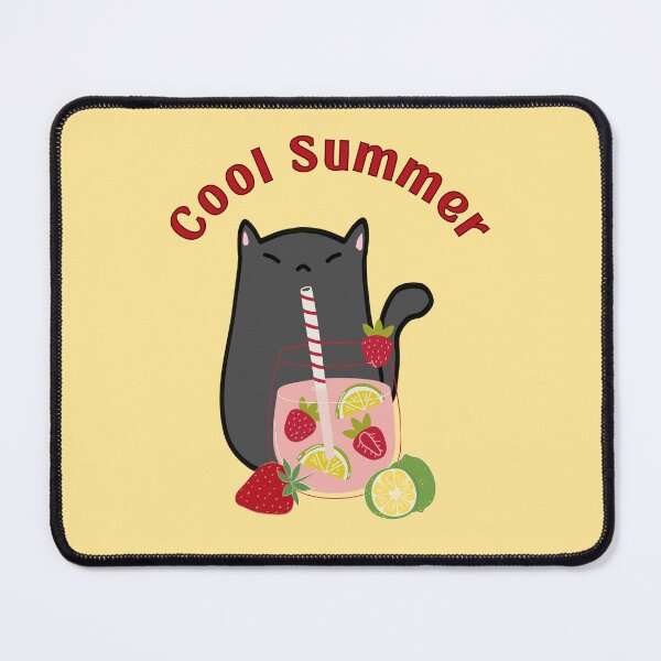 Item preview, Cool Summer Cat Drinking Fruity Beverage – Chill Cartoon Art designed and sold by JWSmile.