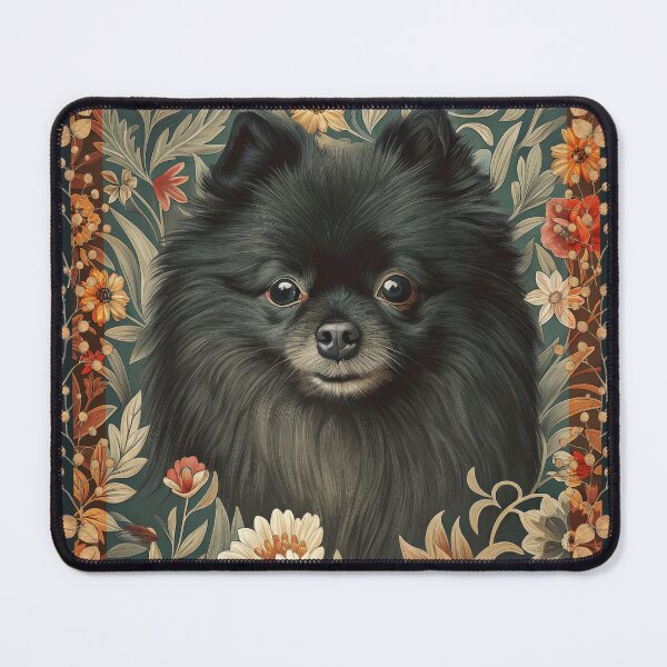 Item preview, Black Pomeranian Vintage William Morris Floral Dog designed and sold by AntiqueImages.