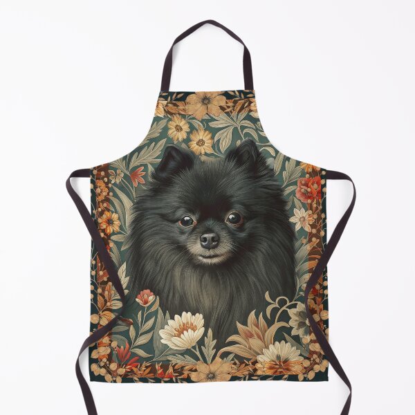 Item preview, Black Pomeranian Vintage William Morris Floral Dog designed and sold by AntiqueImages.