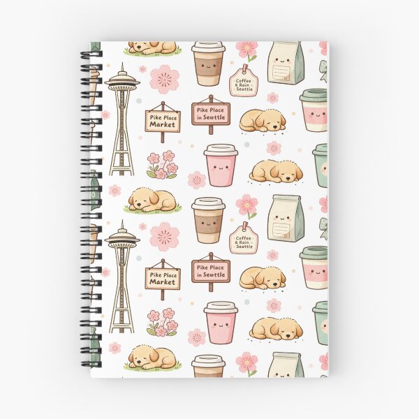 Item preview, Kawaii Coffee Cups I Cute Latte Pattern  designed and sold by StrawberryStudio.