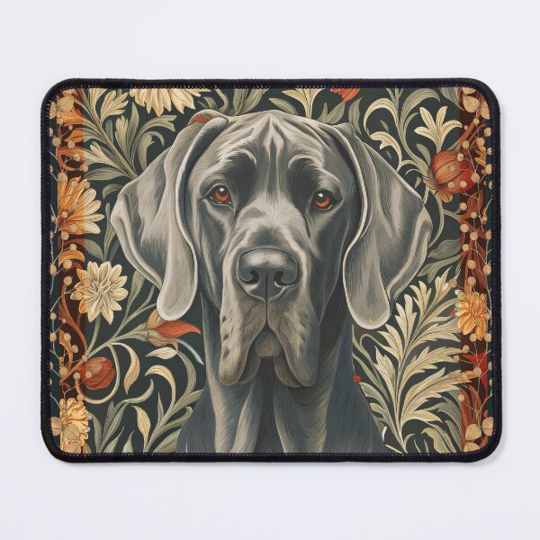 Item preview, Blue Great Dane William Morris Style Floral designed and sold by AntiqueImages.