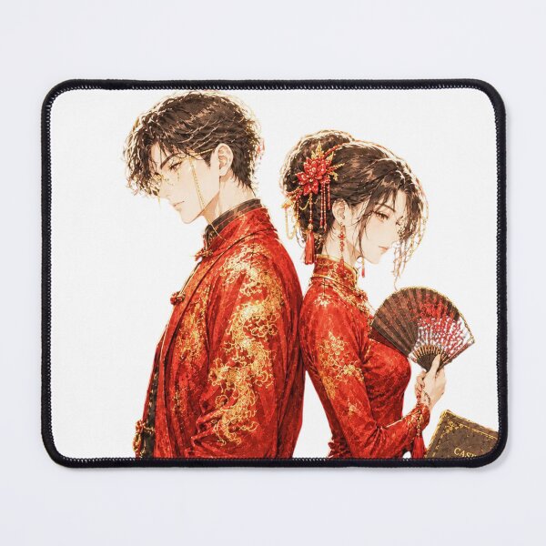 Item preview, Eastern Noir Detective Couple – Red & Black Anime Mystery Aesthetic T-Shirt Design1 designed and sold by shikuldo7.