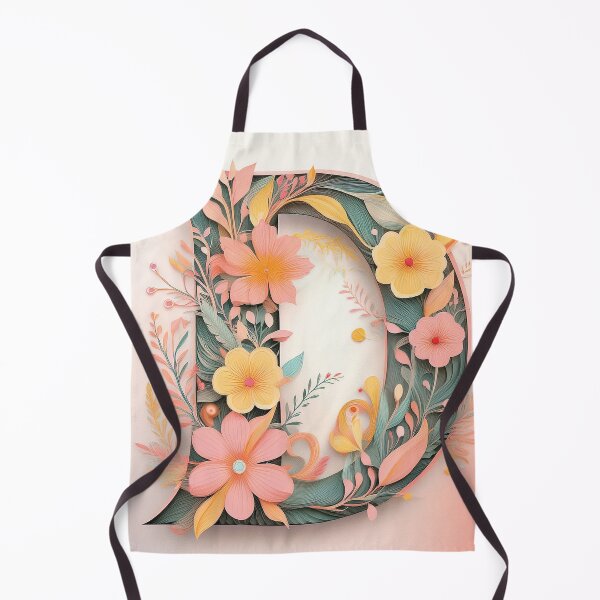 Item preview, Letter D initial, monogram floral botanicals watercolor painting abstract style, flowers and leaves, neutral pastel colors  designed and sold by navitalidesign.