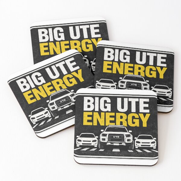 Item preview, Big Ute Energy – Aussie Ute Design - Black background designed and sold by Spiralite.