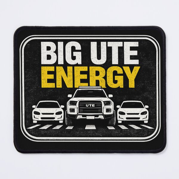 Item preview, Big Ute Energy – Aussie Ute Design - Black background designed and sold by Spiralite.