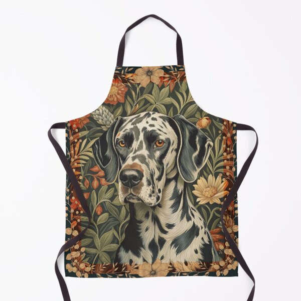 Item preview, Harlequin Great Dane Vintage Floral Art designed and sold by AntiqueImages.