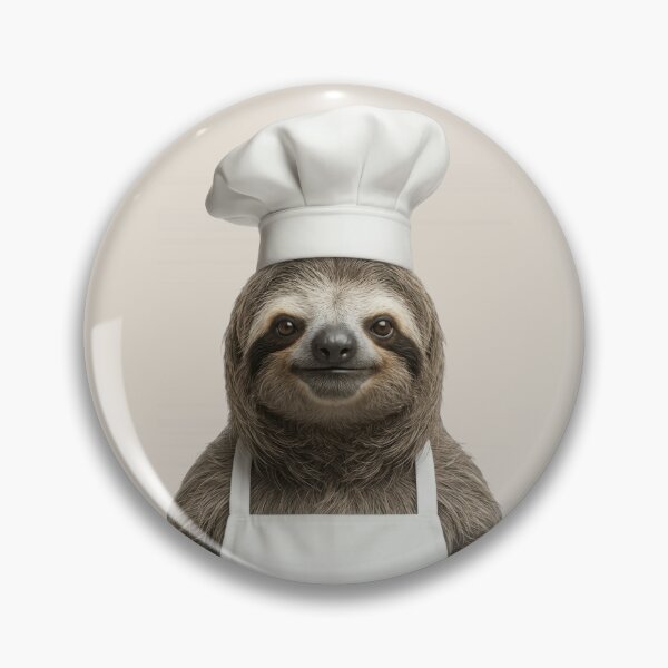 Item preview, Funny Sloth Chef Realistic Animal Cooking Humor Art designed and sold by LazyOwlStore.