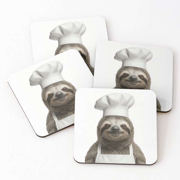 Item preview, Funny Sloth Chef Realistic Animal Cooking Humor Art designed and sold by LazyOwlStore.