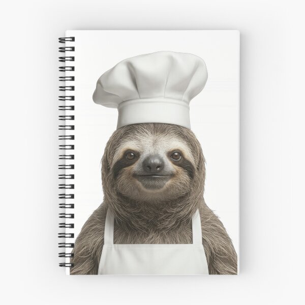 Item preview, Funny Sloth Chef Realistic Animal Cooking Humor Art designed and sold by LazyOwlStore.