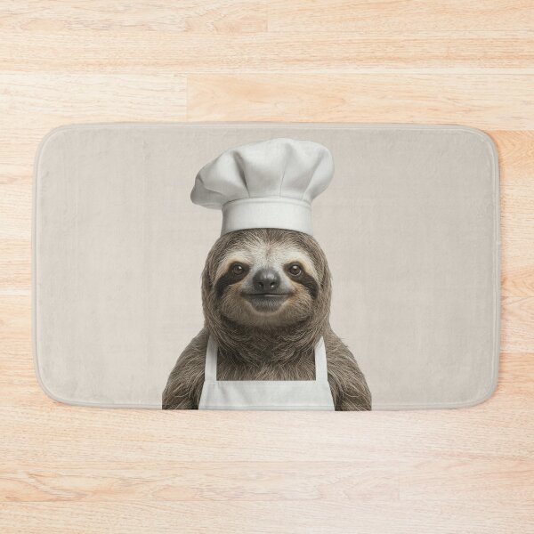 Item preview, Funny Sloth Chef Realistic Animal Cooking Humor Art designed and sold by LazyOwlStore.