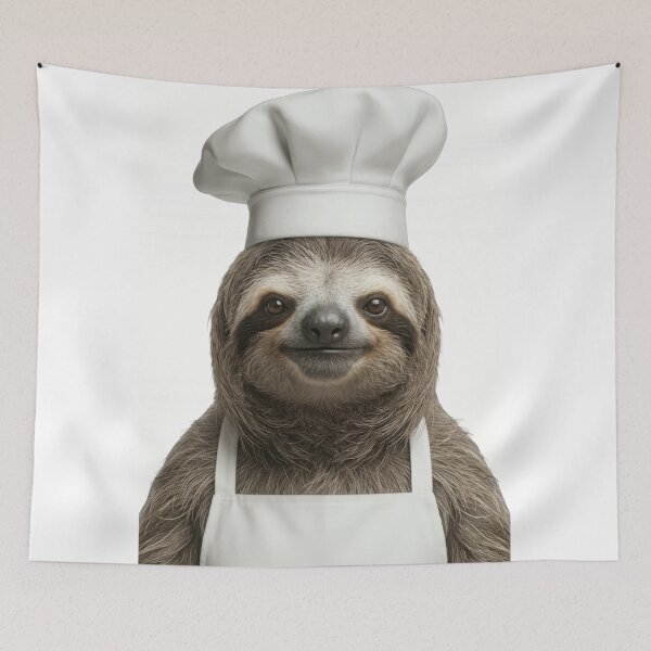 Item preview, Funny Sloth Chef Realistic Animal Cooking Humor Art designed and sold by LazyOwlStore.
