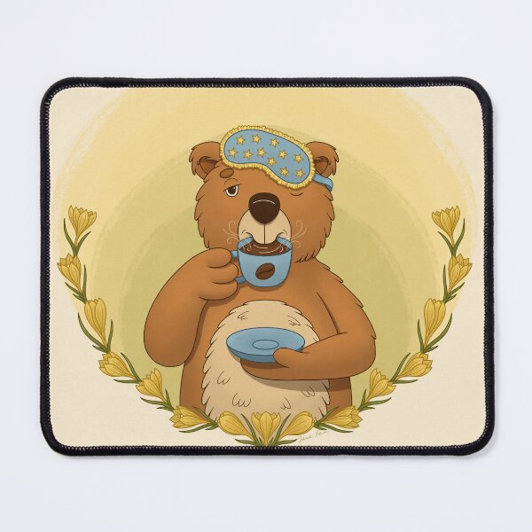 Item preview, Bear with Coffee in Flowers designed and sold by YanaFern.