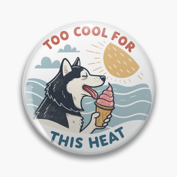 Item preview, Too Cool For This Heat Funny Siberian Husky Dog Eating Ice Cream Summer Design designed and sold by Ahmed-khafagy.