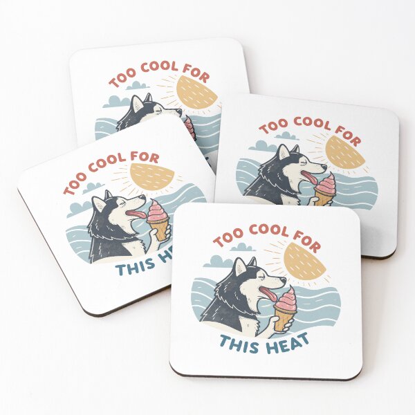 Item preview, Too Cool For This Heat Funny Siberian Husky Dog Eating Ice Cream Summer Design designed and sold by Ahmed-khafagy.