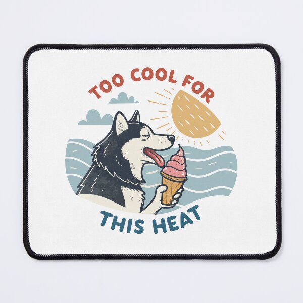 Item preview, Too Cool For This Heat Funny Siberian Husky Dog Eating Ice Cream Summer Design designed and sold by Ahmed-khafagy.