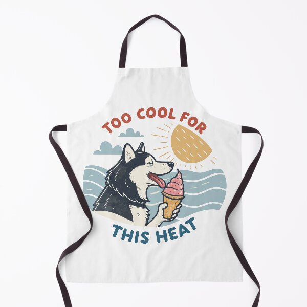Item preview, Too Cool For This Heat Funny Siberian Husky Dog Eating Ice Cream Summer Design designed and sold by Ahmed-khafagy.